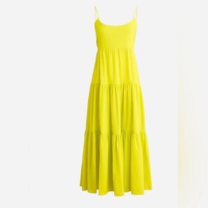 J Crew NWT green Bow-back tiered maxi dress in soft gauze
